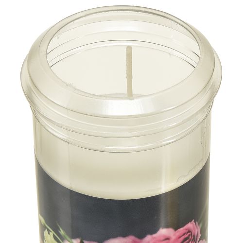 Floristik24 Grafverlichting witte rozen hartmotief rouw Ø7cm H18cm 3st