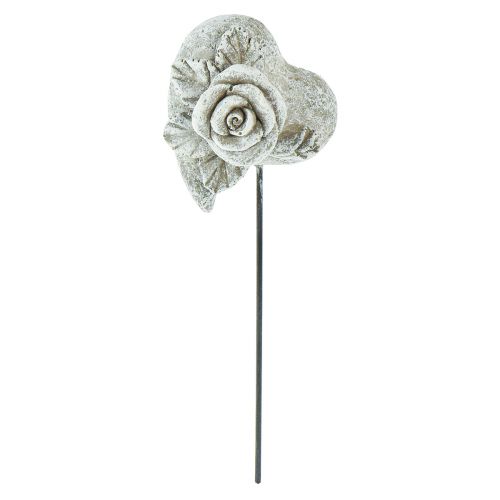 Artikel Grafplug hart gedenkplug roos gietsteen 5,5cm 6 st