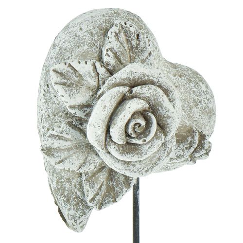 Artikel Grafplug hart gedenkplug roos gietsteen 5,5cm 6 st