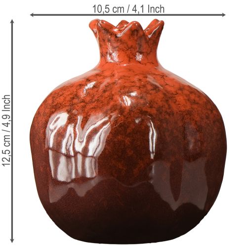 Artikel Granaatappel decoratieve vaas keramiek roodbruin Ø10,5cm H12cm