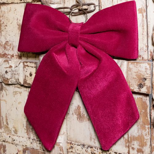 Artikel Grote fluwelen kerststrik, buiten, rood, 48×52cm