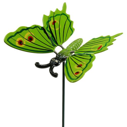 Floristik24 Vlinder op stok 17cm groen