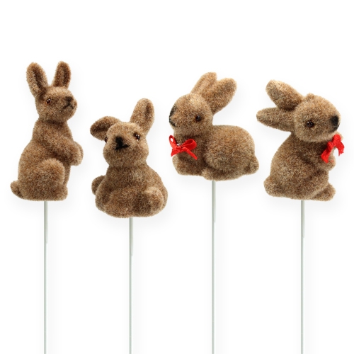 Floristik24 Paashaasjes op draad, assorti, 5cm - 7cm 20 st
