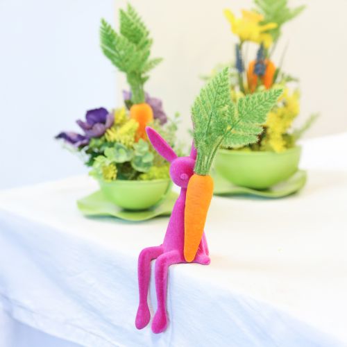 Artikel Rabbit Edge Sitters Paashazen Kleurrijk Gevlokt – 2e Keuze – 28cm 4 st.