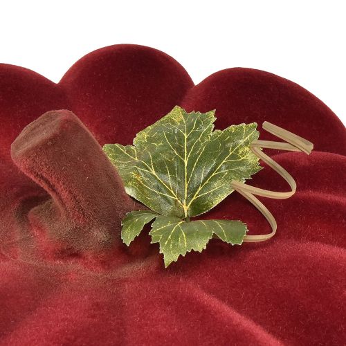 Artikel Herfstdecoratie pompoen geflockt rood bordeaux - pompoendecoratie voor een unieke herfstsfeer 32cm