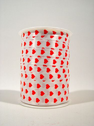 Floristik24 Hartband wit/rood 10mm Simpatia 250m