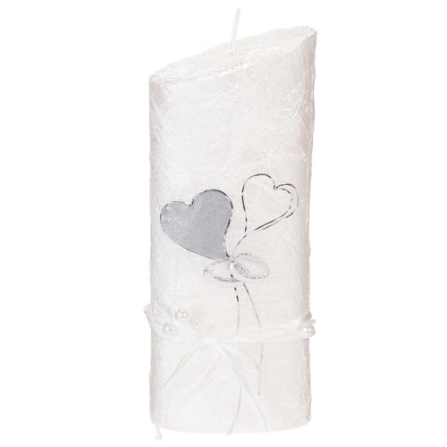 Trouwkaars, zilveren trouwkaars, witte kaars 210/85 mm