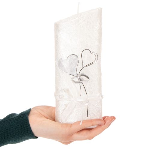 Artikel Trouwkaars, zilveren trouwkaars, witte kaars 210/85 mm