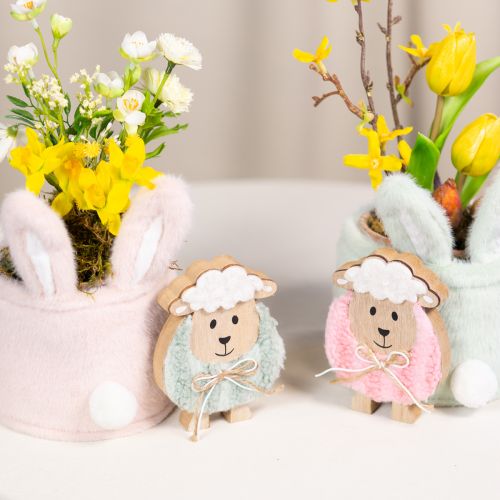 Artikel Houten schaapjes als decoratie, schattige decoratieve figuurtjes voor de lente en Pasen, tafeldecoratie, 11 cm, 6 stuks
