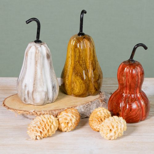 Artikel Houten peer peer houten decoratie herfst rood geel wit 12×6cm 3 stuks