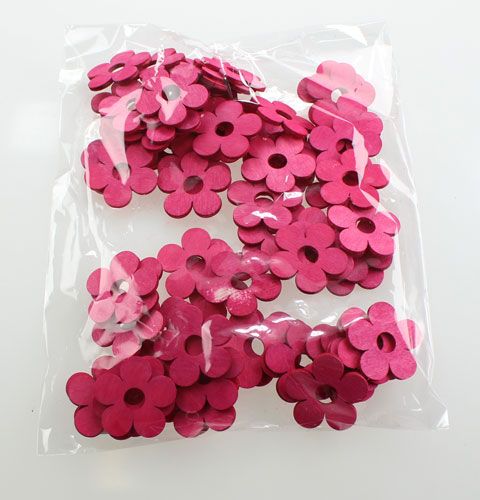 Houten bloemen Ø4cm roze 72 st | Floristik24.nl