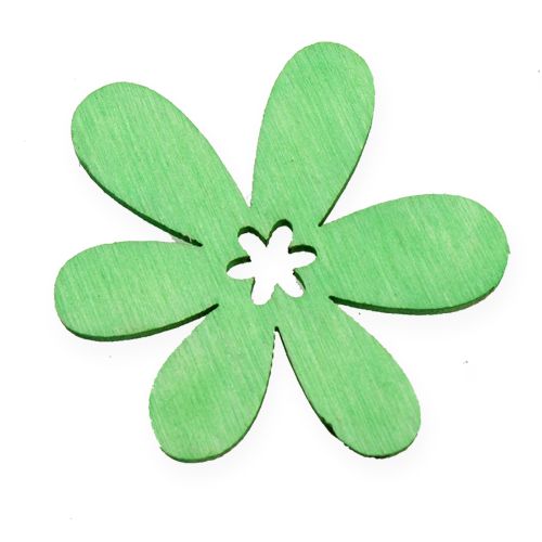 Floristik24 Strooidecoratie houten bloemen, gekleurd assorti. Ø4cm 72 st