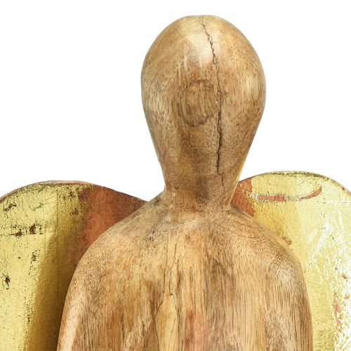 Floristik24 Houten engel houten figuur engel decoratie naturel goud 17×9×60cm