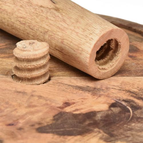Artikel Houten taartplateau met 2 niveaus mangohout Ø35cm/Ø24cm H51,5cm