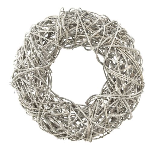Floristik24 Houten krans sierkrans rotan naturel wit Ø30cm H9,5cm