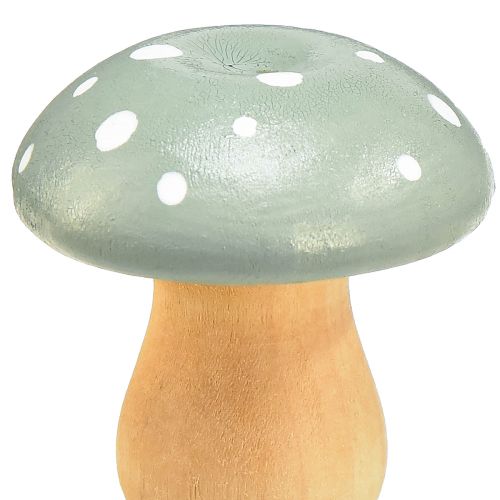 Artikel Houten paddenstoelen decoratieve paddenstoelen houtvliegenzwammen groen mint 5cm 8 st