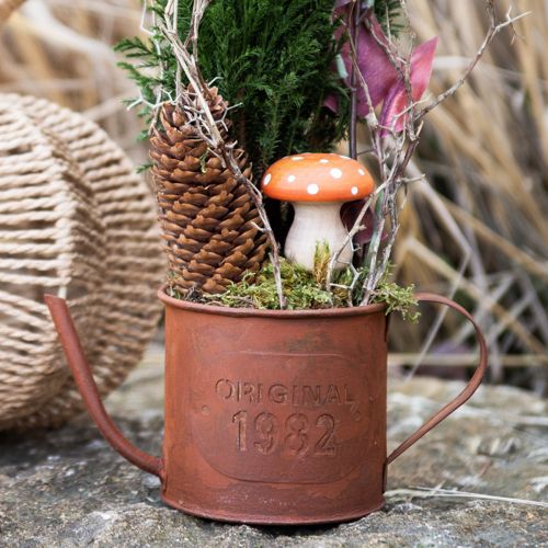 Artikel Houten Paddestoelen Decoratieve Paddestoelen Houten Vliegenzwam Rood Oranje 5cm 9 st