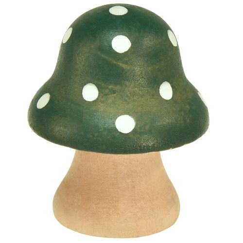 Artikel Houten Paddestoelen Decoratieve Paddestoelen Houten Mini Vliegenzwammen Mintgroen 4cm 12 st