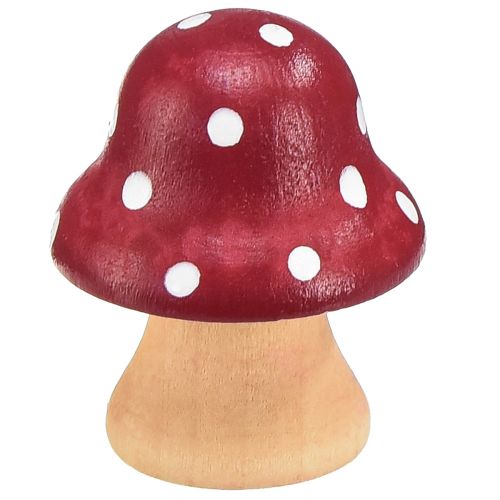 Artikel Houten Paddestoelen Decoratieve Paddestoelen Hout Mini Paddestoeltjes Rood Oranje 4cm 12 st