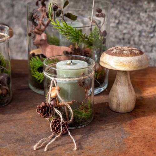 Artikel Houten paddestoelen decoratieve paddestoelen hout natuurlijke herfstdecoratie Ø10cm H12cm 2st