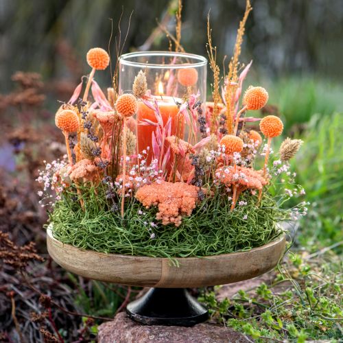 Artikel Houten schaal met voet decoratieve schaal hout naturel zwart Ø25cm