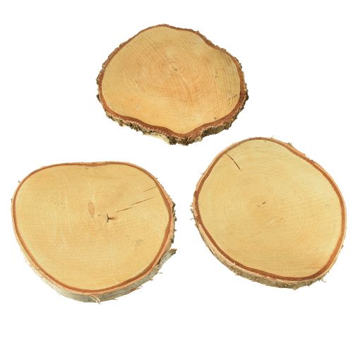Artikel Houten schijven berkenhout met schors boomschijven Ø20-22cm 3 stuks