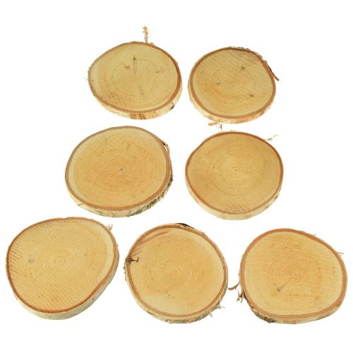 Artikel Houten schijven met schors Berkenschijf naturel Ø9-10cm 7 st