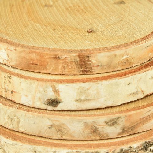 Artikel Houten schijven met schors Berkenschijf naturel Ø9-10cm 7 st