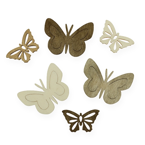 Floristik24 Houten vlinders natuur 4cm 72 st