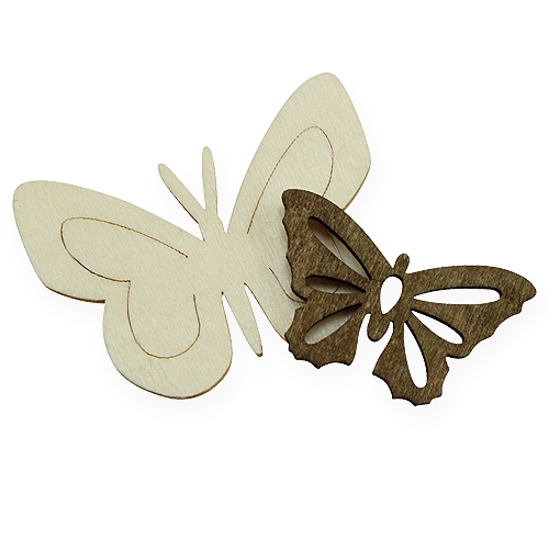 Artikel Houten vlinders naturel 4cm 72p