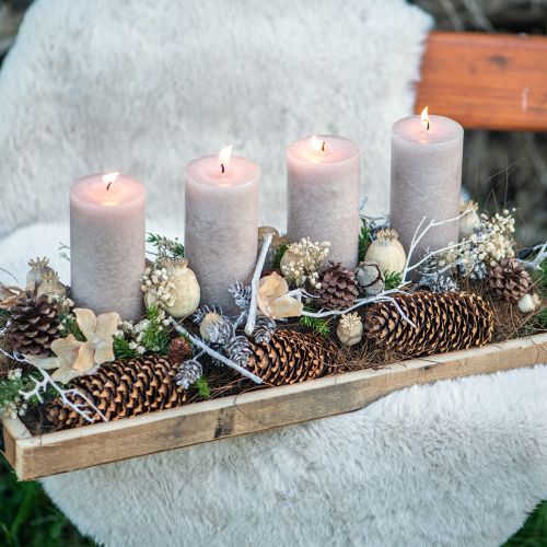 Artikel Houten dienblad met handgrepen, decoratief dienblad, langwerpig, naturel, 50×19×3cm