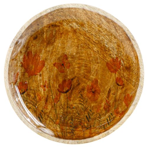 Artikel Houten Bord Bloemen Vlinder Natuurlijk Roze Ø15cm 3st