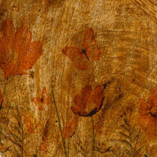 Artikel Houten Bord Bloemen Vlinder Natuurlijk Roze Ø15cm 3st