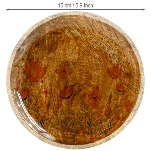 Artikel Houten Bord Bloemen Vlinder Natuurlijk Roze Ø15cm 3st