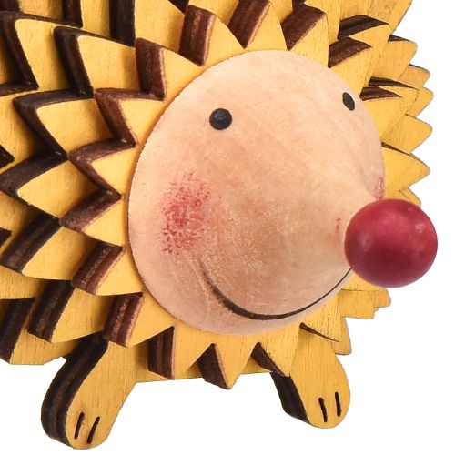 Artikel Egel decoratief houten decoratiefiguur herfst oranje geel 8×7×6cm 4st