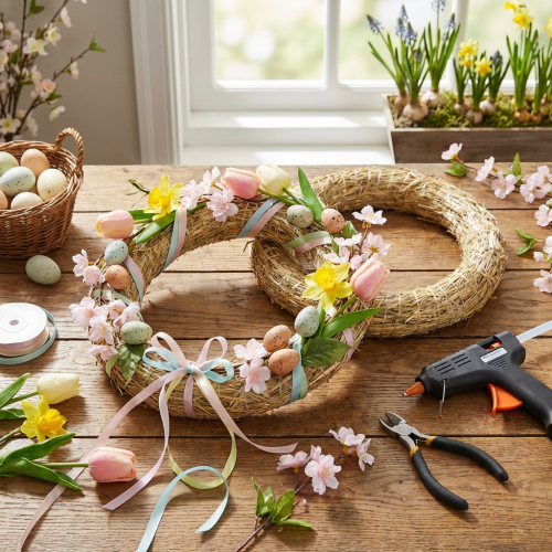 Artikel Bloemisterijstrokrans voor creatieve deurkransen en seizoensdecoratie 25/4cm 2 stuks