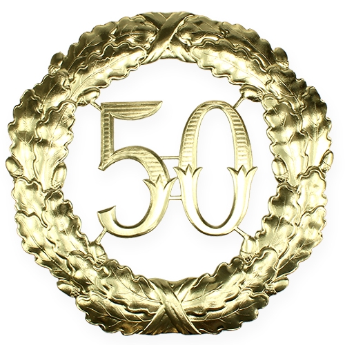 Floristik24 Jubileumnummer 50 in goud Ø40cm