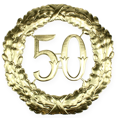 Artikel Jubileumnummer 50 in goud Ø40cm