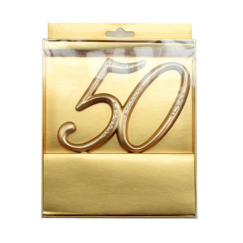 Floristik24 Verjaardag nummer "50" om goud 15,5 cm te plakken