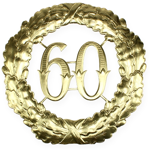 Floristik24 Jubileumnummer 60 in goud Ø40cm