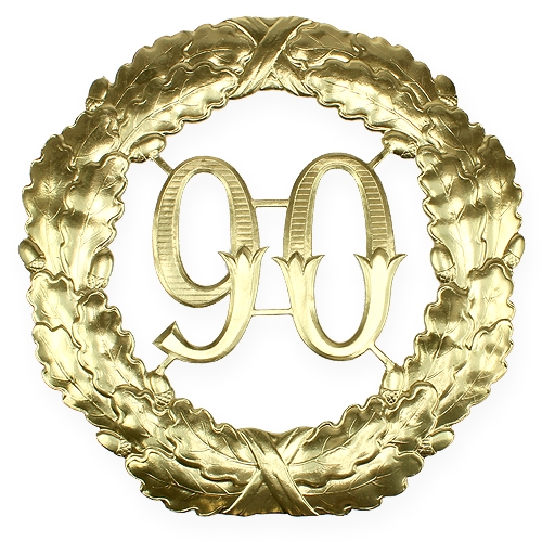 Artikel Jubileumnummer 90 in goud Ø40cm