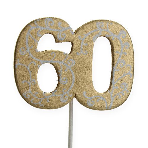 Floristik24 Nummer "60" om hout goud te plakken 36st