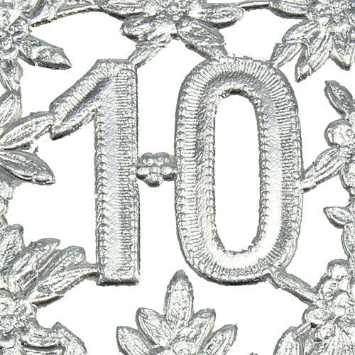 Artikel Jubileumnummer 10 zilver Ø8cm 10st