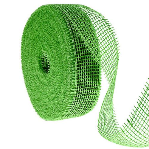 Groen jute lint, 5 cm breed, 40 m lang kopen | Floristik24.nl