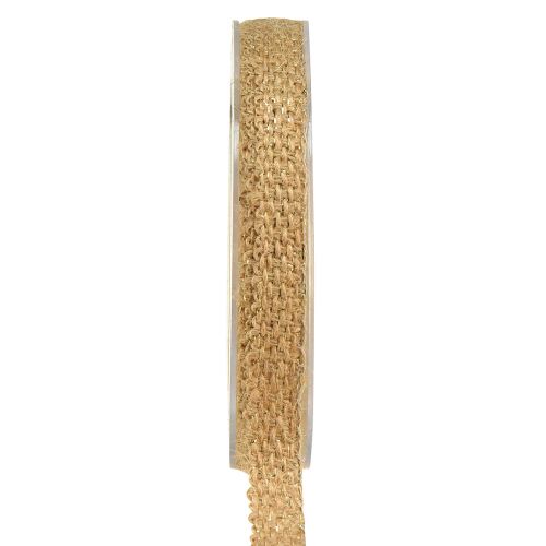 Floristik24 Jutelint Rustiek decoratief lint Jute Naturel Goud 12mm 10m