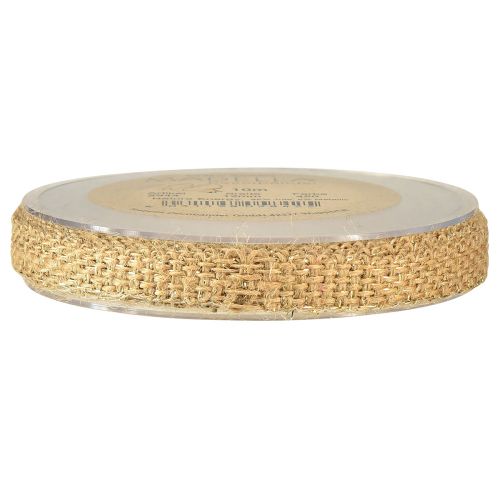 Artikel Jutelint Rustiek decoratief lint Jute Naturel Goud 12mm 10m