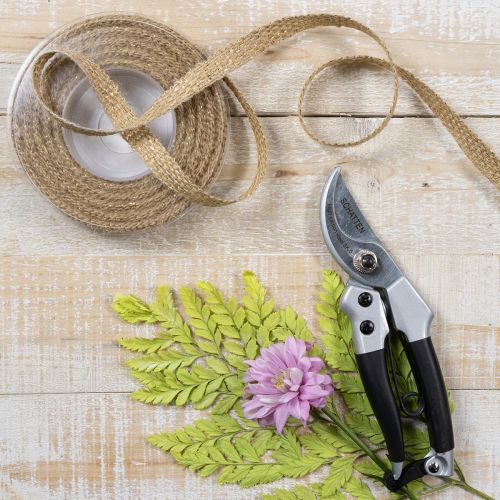 Artikel Jute lint, rustiek decoratief lint, natuurlijk jute, goud, 12 mm, 10 m