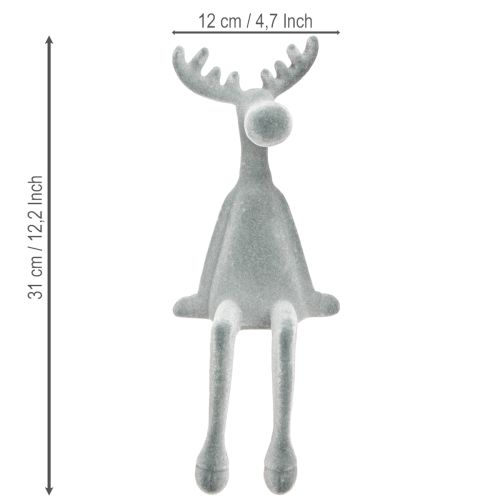 Artikel Elanden decoratieve rand zitplaats H31cm grijs 3 stuks