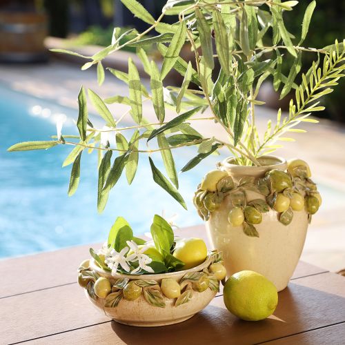 Artikel Keramische Vaas Citroen Decoratie Mediterraan Groen Geel H19cm