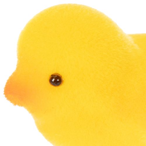 Artikel Kleine paaskuikentjes, geel en oranje gevlokt, 4,5 cm hoog, 18 stuks